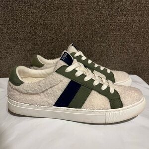 J Crew Men’s Sherpa Sneakers Size 9 Blue, Green, and White Lace Up‎